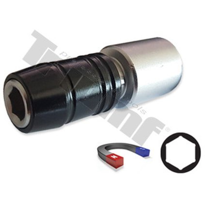 Adapté pre 1/4" bity, 3/8" vstup, magnetická fixácia bitov + super krúžok, materiál CRV T43292