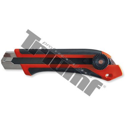 Nôž odlamovací 0,5x18mm, pogumované telo, s kolieskovou aretáciou, čierna čepeľ (pk980) - 0,7 x 25 mm
