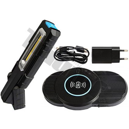 COB LED lampa dielenská, hlavné svet 500lm, vrchné svetlo 70lm, USB-C, plus bezdrôtové nabíjanie T46612