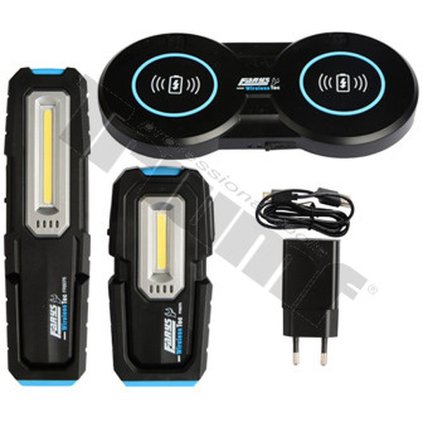 COB LED sada dielenských lámp, 500 a 250lm, top 70lm, USB-C, plus bezdrôtové nabíjanie, 2ks T46776