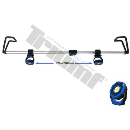 Led svietidlo pod kapotu,dĺžka700-2100mm,otočné2xLED Li-Ion 3,7V DC, 2600mAh,9,62Wh;7W COB LED 700lm T44156