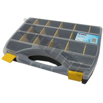Plastový organizér DOMINO 8, 190x155x37mm , 8-dielny, neprestaviteľné priehradky, prázdny - 365 x 270 x 65 mm T7725
