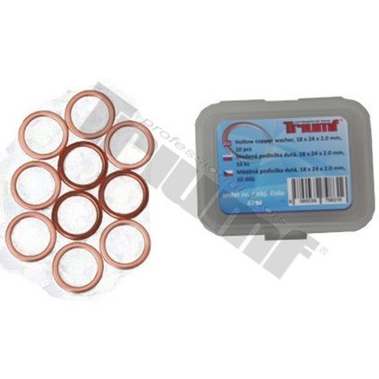 Podložka medená dutá - 6 x 12 x 1,5 mm T5416