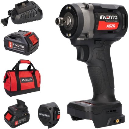 Akumulátorový rázový uťahovák 1/2" INVENTO A62R 680 Nm – SADA