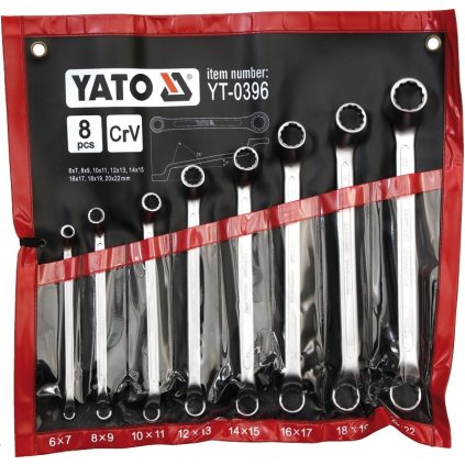 YT 0396 Očko vyhnuté kľúče 6 22 mm 8 ks Yato