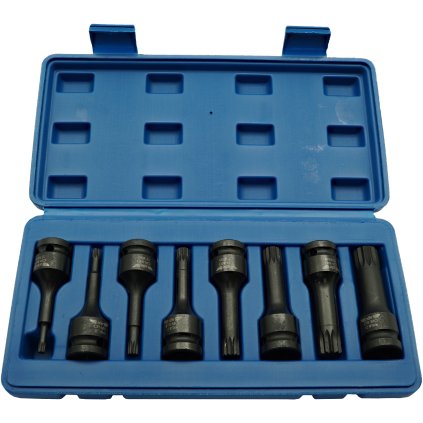 Sada - Rázové hlavice SPLINE Cr-Mo 1/2" 8ks AD-08S 3510.15