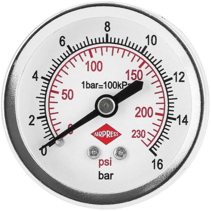 Manometer 50 mm 1/4" 0-16 bar - zadné pripojenie 4345219