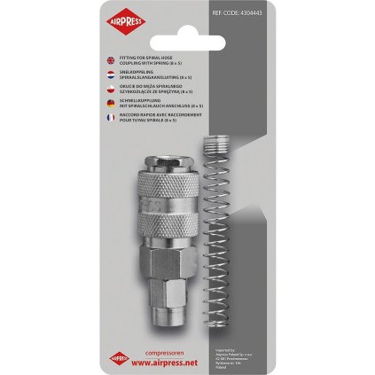 Kovanie na špirálovú hadicu 8 x 5 mm rýchlospojka s pružinou v blistri 4304443