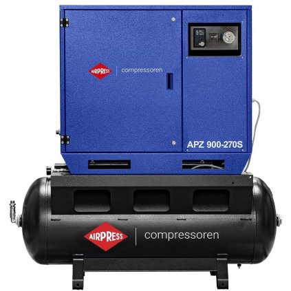 Tichý kompresor dvojpiestový APZ 900-270S 10 bar 7.5 HP/5.5 kW 611 l/min 270 l - pripojenie hviezda-trojuholník 34651-270S