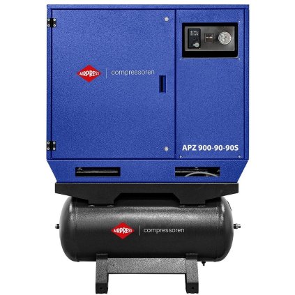 Tichý dvojvalcový kompresor APZ 900-90-90S 10 bar 7,5 HP/5,5 kW 611 l/min 2x90 l - pripojenie hviezda-trojuholník 34651-9090S