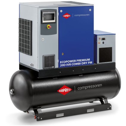 Kompresor skrutkový EcoPower Premium 20D IVR Combi Dry PM 13 bar 20 KM/15 kW 672 - 3000 l/min 500 l 36214-DD-PM