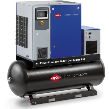 Kompresor skrutkový EcoPower Premium 30D IVR Combi Dry PM 13 bar 30 HP/22 kW 672 - 4026 l/min 500 l 36217-DD-PM