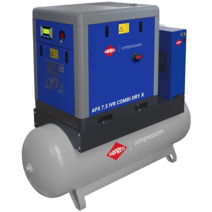 Kompresor skrutkový APS 7.5 IVR Combi Dry X 10 bar 7.5 KM/5.5 kW 290 - 790 l/min 500 l 369958-IVR-P
