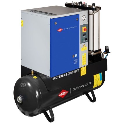 Kompresor skrutkový APS 7 Basic i-Combi Dry 10 bar 7.5 HP/5.5 kW 780 l/min 200 l s adsorpčným filtračným setom OFAG4 362957I