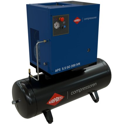 Kompresor skrutkový APS 5.5 GO 200 Combi IVR 5.5 HP / 4 kW 10 bar 498 l/min 200 l 361905-IVR