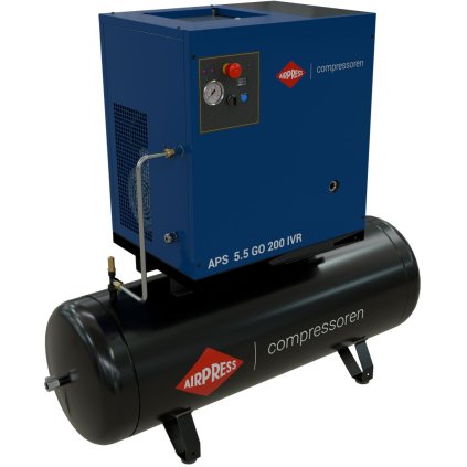 Kompresor skrutkový APS 9 GO 200 Combi IVR 10 HP / 7.5 kW 10 bar 848 l/min 200 l 361909-IVR