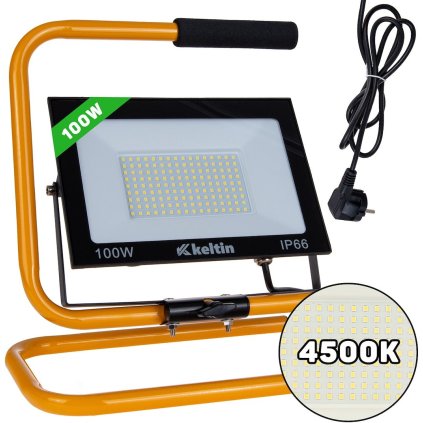 LED reflektor 100W s konštrukčným stojanom a káblom - neutrálna biela 4500K (10) K02057
