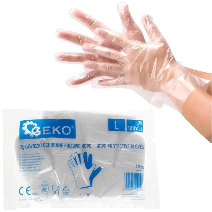HDPE plastové ochranné rukavice 100ks. (100) G75210