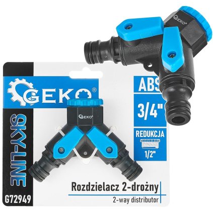 3/4" dvojcestný rozdeľovač s 1/2" redukciou a dvoma ventilmi SKY-LINE (120) G72949