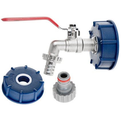 Sada - IBC matica S60x6 + 1/2" kohútik s 3/4" GZ výstupom + 1/2" hadicová zátka + vsuvka na rýchlospojku - mauser (40) G70180