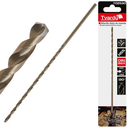 Zlatý vrták do kovu dlhý 3,0 x 150 mm HSS DIN1869 (50/200) T02530
