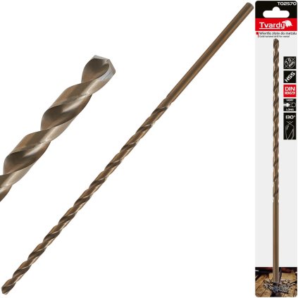 Zlatý vrták do kovu dlhý 7,0 x 290 mm HSS DIN1869 (25/100) T02570