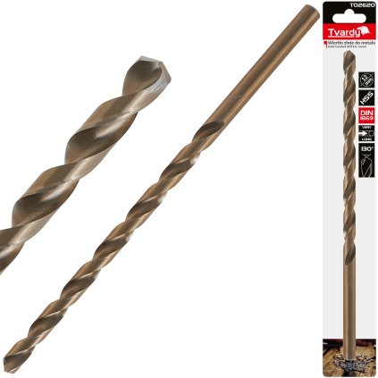 Zlatý vrták do kovu dlhý 12,0 x 295 mm HSS DIN1869 (25/100) T02620