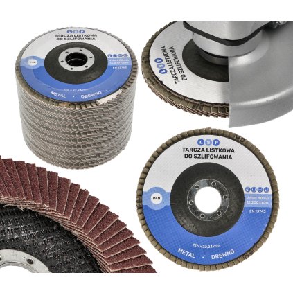 Lamelový kotúč 125 P40 Lamelový kotúč na brúsenie DREVA KOVU OCEL 10 ks T-LSP125X40P-10