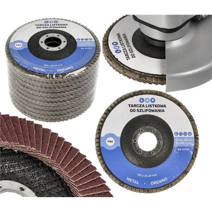 Lamelový kotúč 125 P80 Lamelový kotúč na brúsenie DREVA KOVU OCEL 10 ks T-LSP125X80P-10