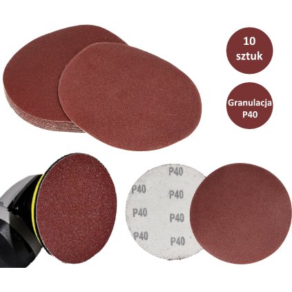 Brúsny papier na brúsku so suchým zipsom 125 MM GR40 10 kusov PAP125XP40SX10