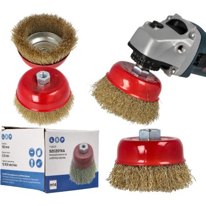 Drôtená kefa 100MM M14 pre brúsku mosadzná T-SZCZ4