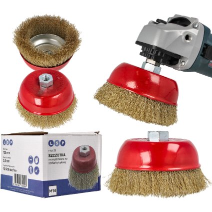 Drôtená kefa 125MM M14 na brúsku mosadzná T-SZCZ5