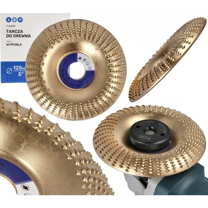 Kotúč na brúsenie dreva rašpľa šikmá 125 MM vypuklá na rezbárstvo T-WOD1