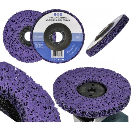 Brúsny kotúč z netkanej textílie „murzynské vlasy“ 125MM fialový T-WLU125F