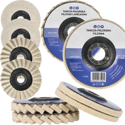 Filcový lamelový leštiaci kotúč plný na leštenie 4 kusy T-POLERSKA-2MIX