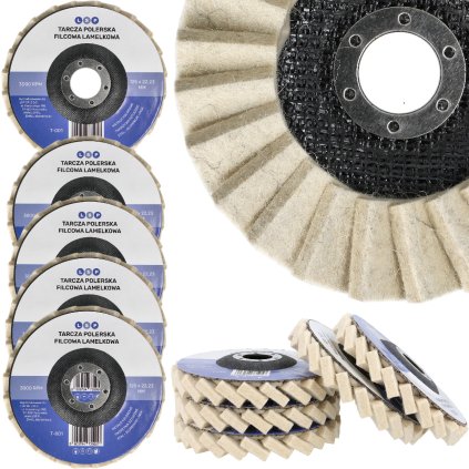 Filcový lamelový leštiaci kotúč na uhlovú brúsku 125MM 5 kusov T-001-5
