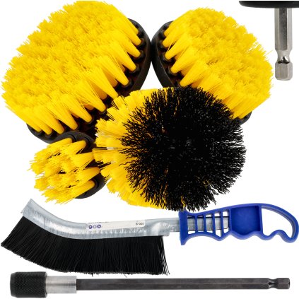 Kefky na čistenie na vŕtačku súprava s adaptérom 150 mm T-ZEST1-KPL