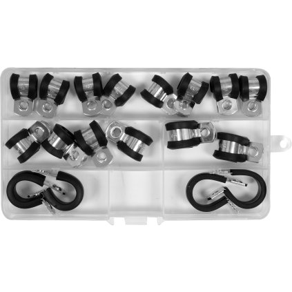 Sada Kovových A Gumových Svorník 18 Ks Pozinkovaná Ocel YT-067833