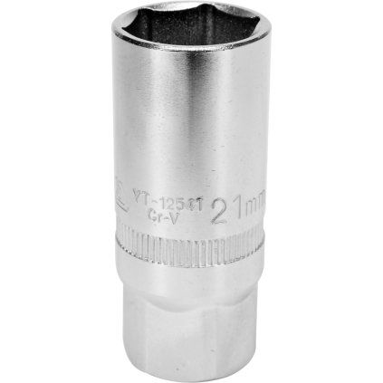 Nástrčná hlavica na zapaľovacie sviečky 1/2", 21 mm, 6-hran, dlhá, CRV, YATO