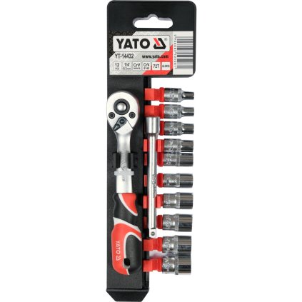 Sada Zásuvkov S Doplnkami 1/4'', 12 Kusov YT-14432