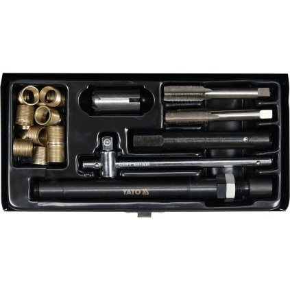 Sada Na Opravu Sviečky. Zahŕňa Vyhradený Závit A 20 Špeciálnych Opravných Nádobí. YT-17581