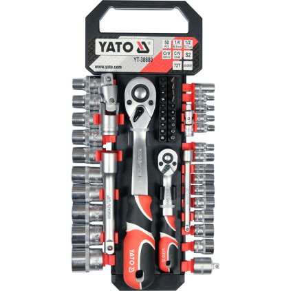 Sada Zásuvkov S Doplnkom 1/4'';  1/2'', 51Cz YT-38680