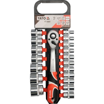Sada Zásuvkov S Ráčňou 1/2'', 19 Ks. YT-38681