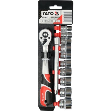 Sada Zásuvkov S Doplnkom 3/8'', 12 Kusov YT-38683