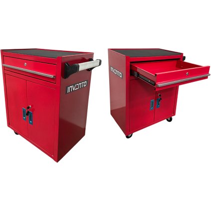 Skriňa na náradie so zásuvkou (dielenský vozík), uzamykateľná INVTL04