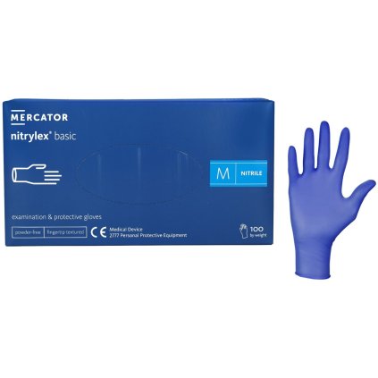 MERCATOR Nitrylex BASIC tmavomodré ochranné rukavice, veľkosť M, 100 ks/balenie 920-RD30105003