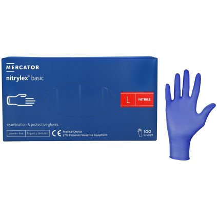 MERCATOR Nitrylex BASIC tmavomodré ochranné rukavice, veľkosť L, 100 ks/balenie 920-RD30105004