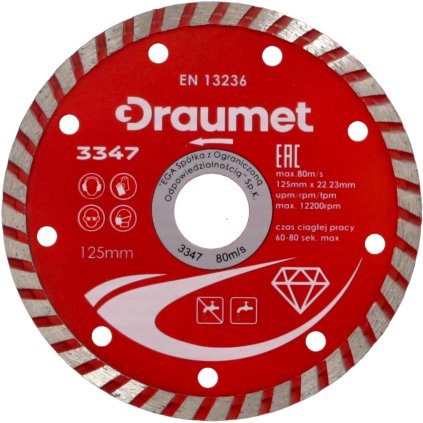 DRAUMET Diamantový kotúč TURBO 125 x 2,5 E3347