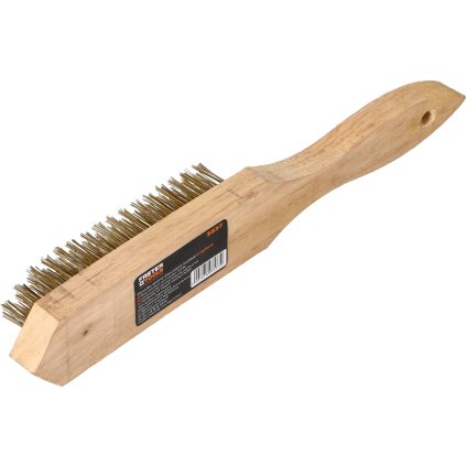 FASTER TOOLS Ručná kefa drevená - mosadz 5 rzędowa 120 x 25 E3536