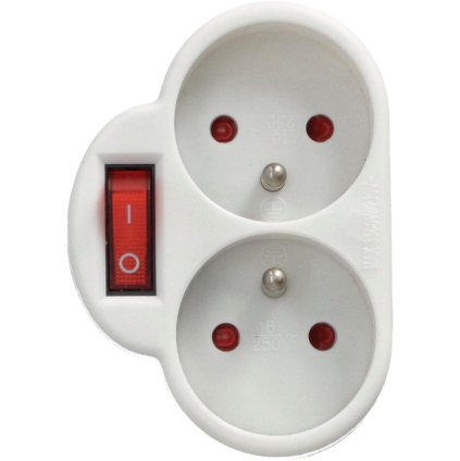 FASTER TOOLS Rozbočovacia zásuvka s vypínačom 1x16A na 2x16A E6969